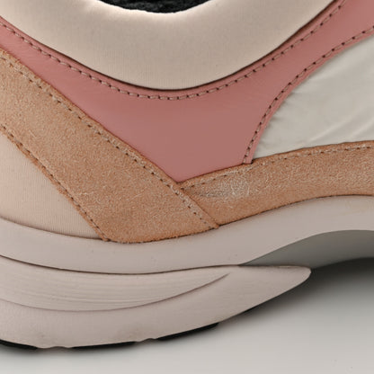 Chanel Nylon Lambskin Suede Calfskin CC Sneakers 40 Pink White Black 10 of 13