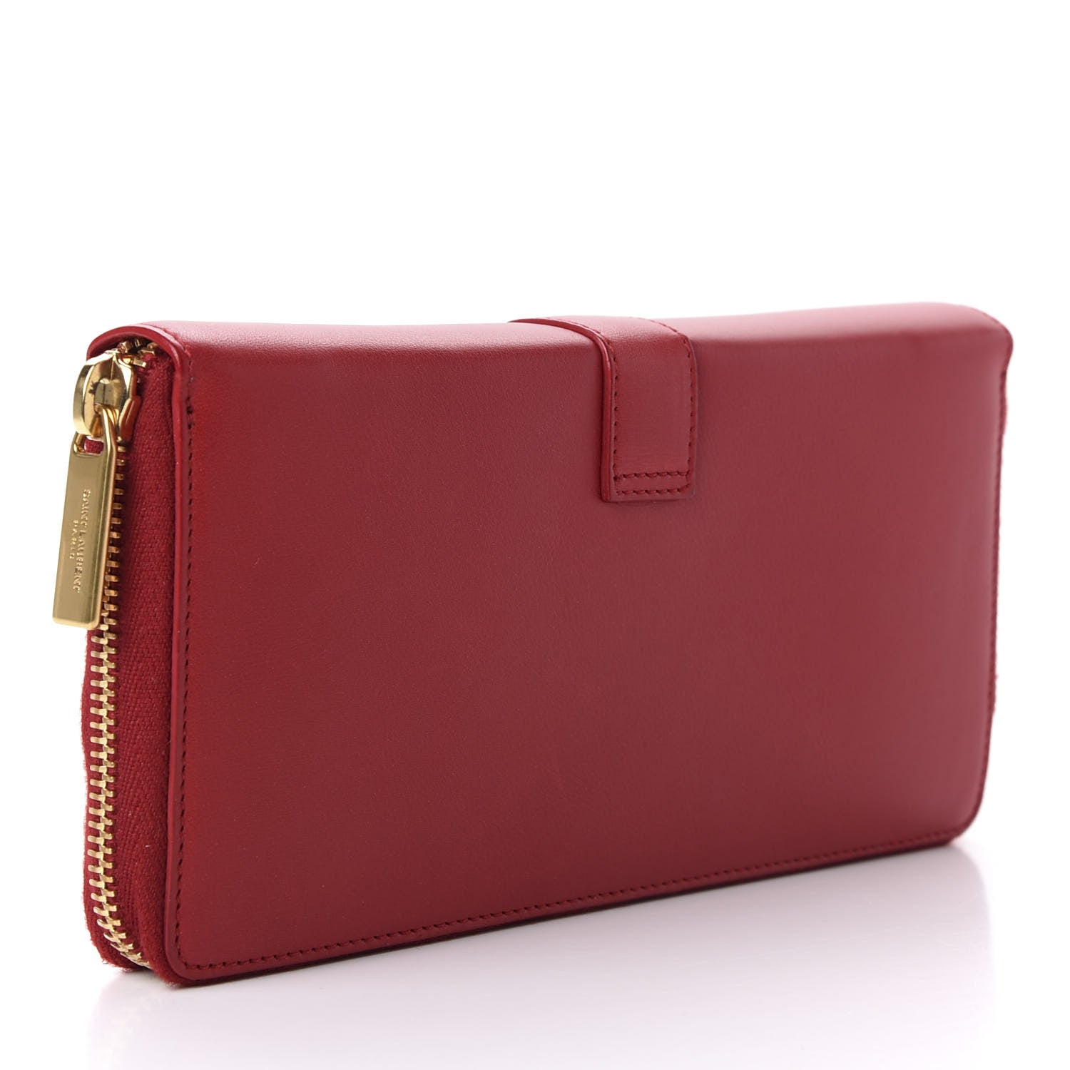 Saint Laurent Calfskin Classic Y Ligne Zip Around Wallet Red 3 of 7