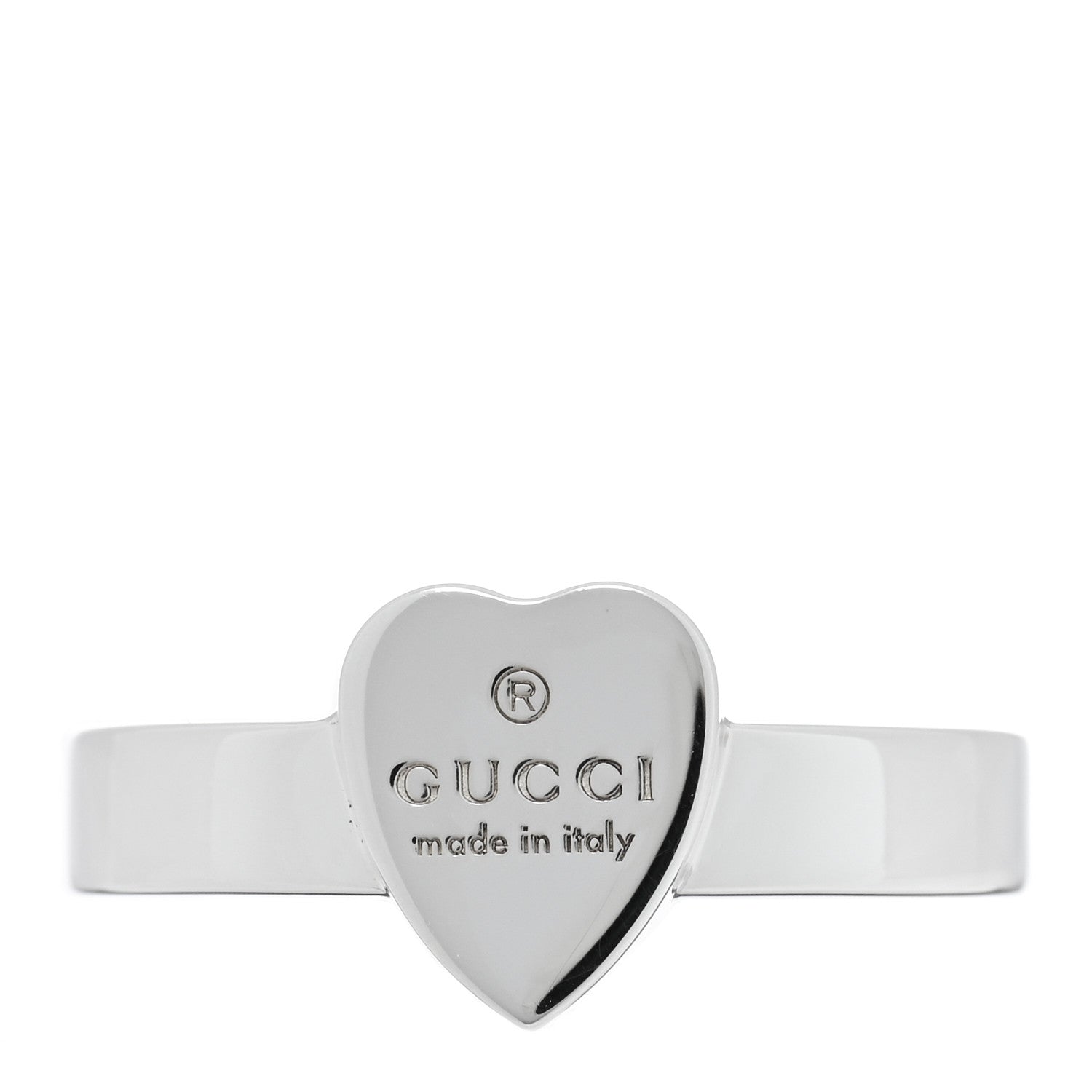 Gucci Sterling Silver Trademark Heart Ring 57 8 1 of 5