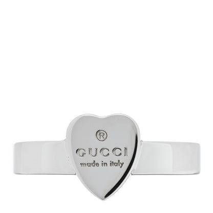 Gucci Sterling Silver Trademark Heart Ring 57 8 1 of 5