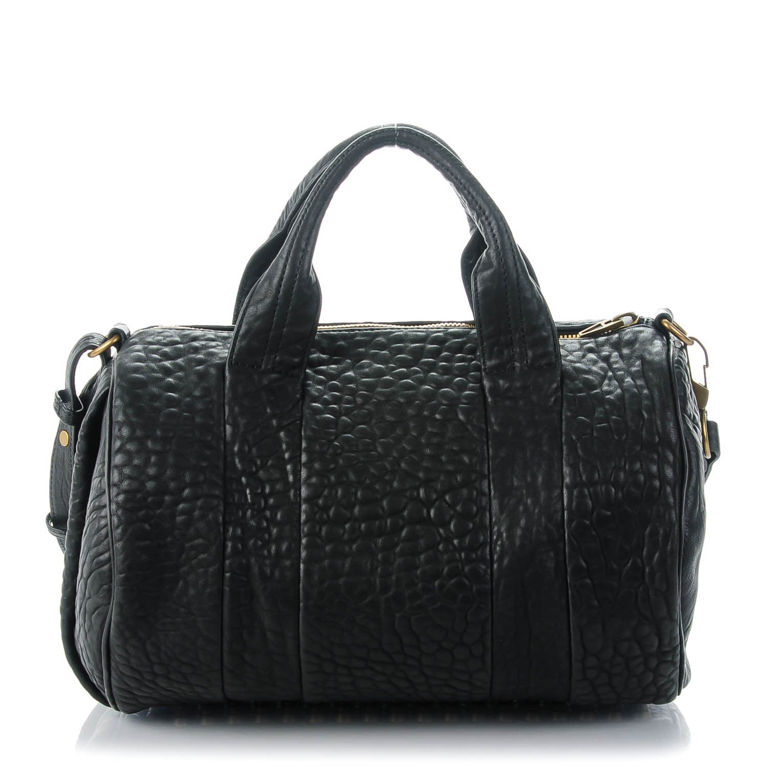 Alexander Wang Pebbled Lambskin Rocco Black Antique Brass Hardware 1 of 7