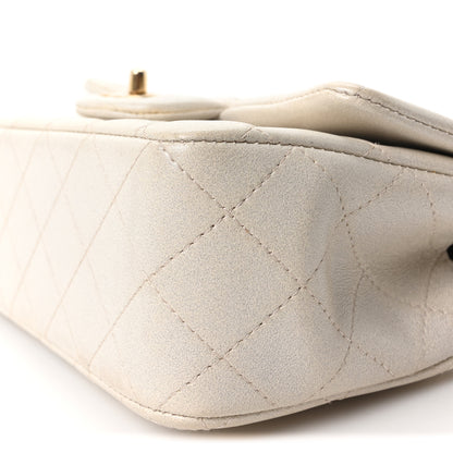 Chanel Iridescent Lambskin Quilted Mini Top Handle Rectangular Flap White 10 of 10