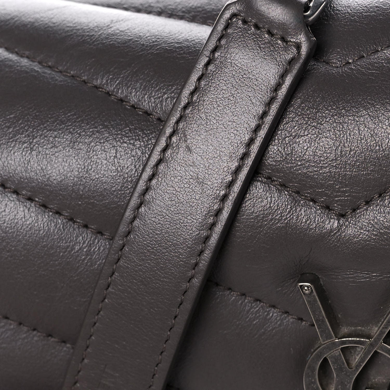 Saint Laurent Calfskin Y Quilted Monogram Small Loulou Chain Satchel Earth 20 of 20