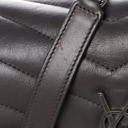Saint Laurent Calfskin Y Quilted Monogram Small Loulou Chain Satchel Earth 20 of 20