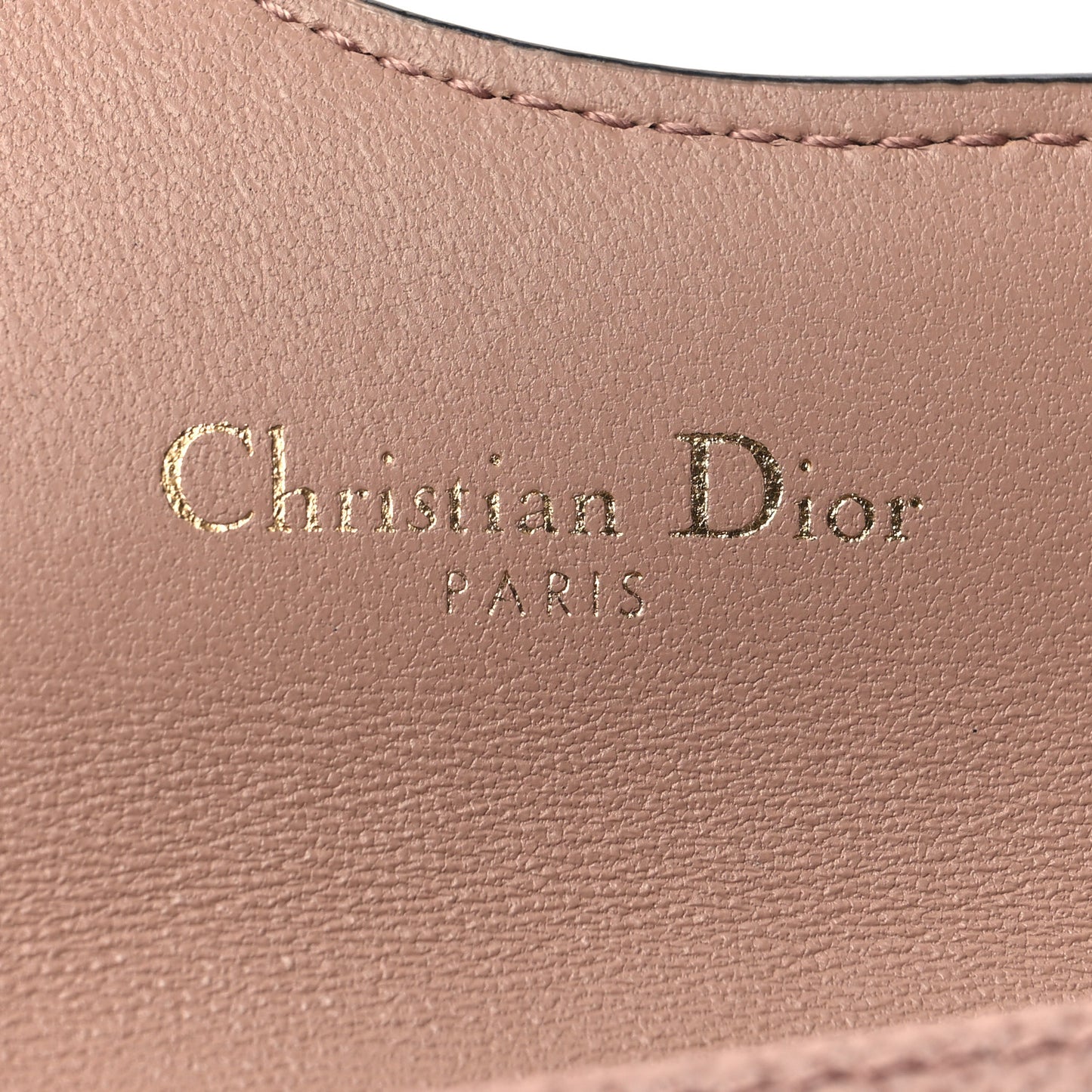 Grained Calfskin Saddle Card Holder Blush