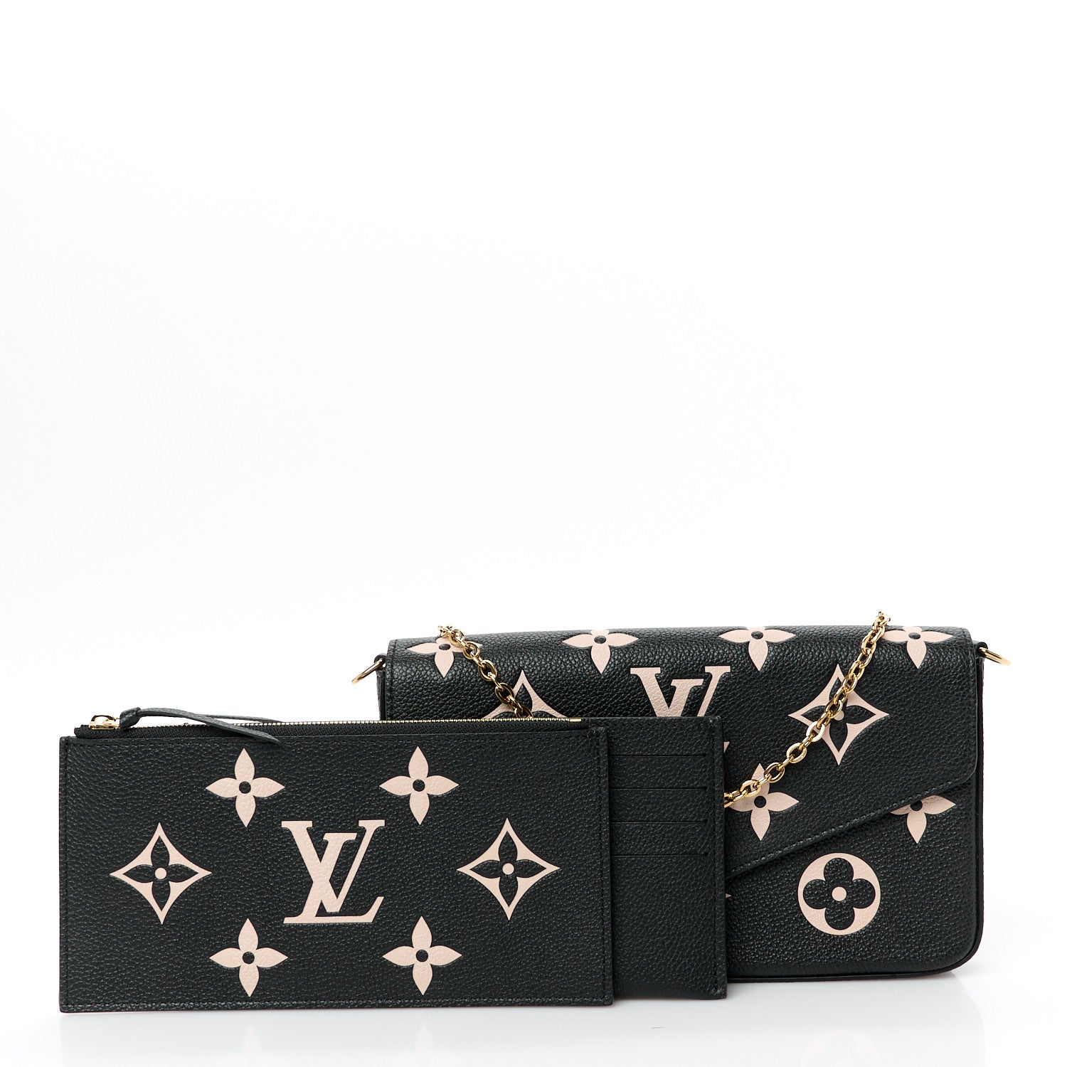 Louis Vuitton Empreinte Monogram Giant Felicie Pochette Black Beige 3 of 14