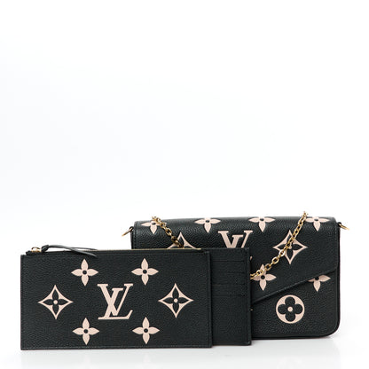 Louis Vuitton Empreinte Monogram Giant Felicie Pochette Black Beige 3 of 14