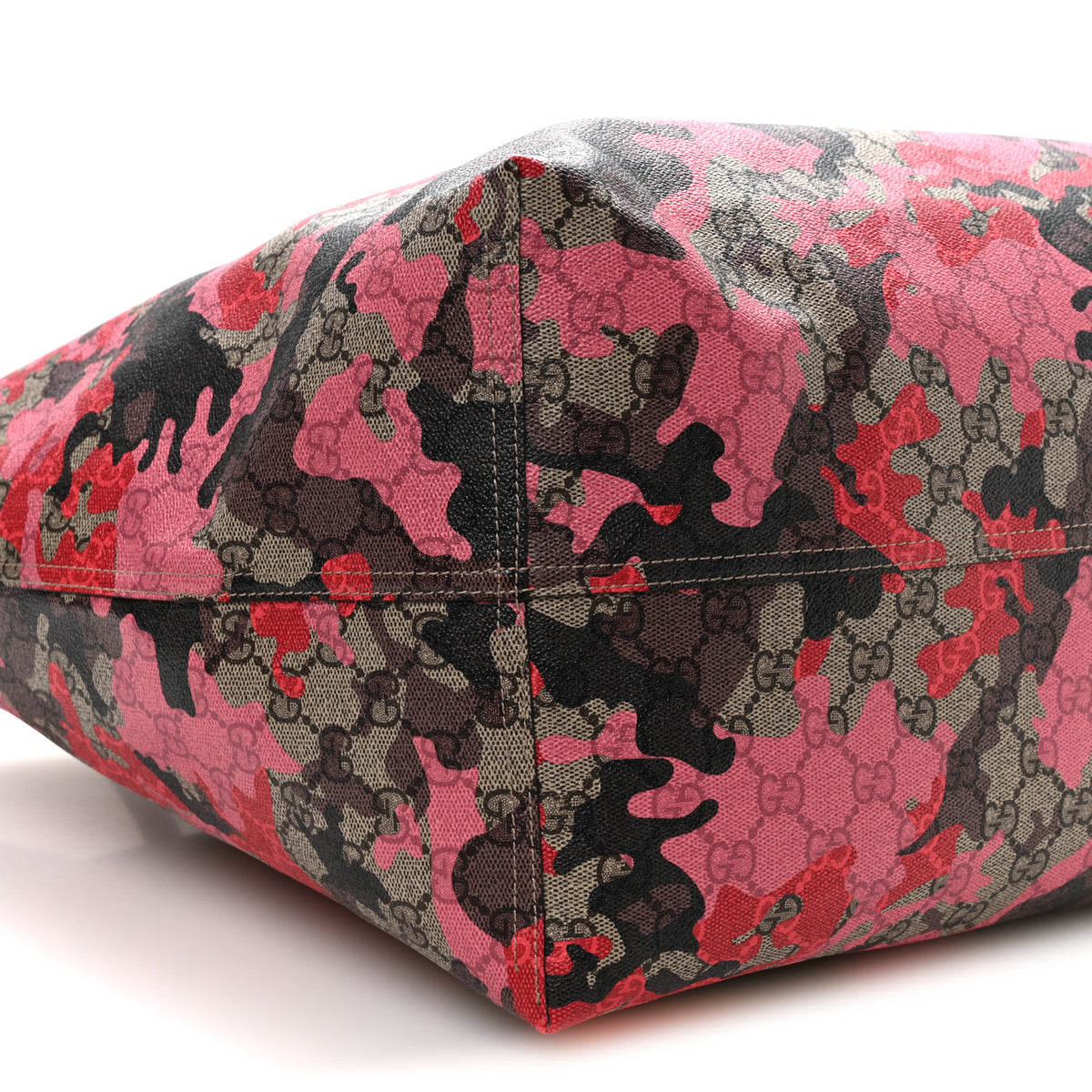 Gucci GG Supreme Monogram Camouflage Tote  Pink Red 9 of 10
