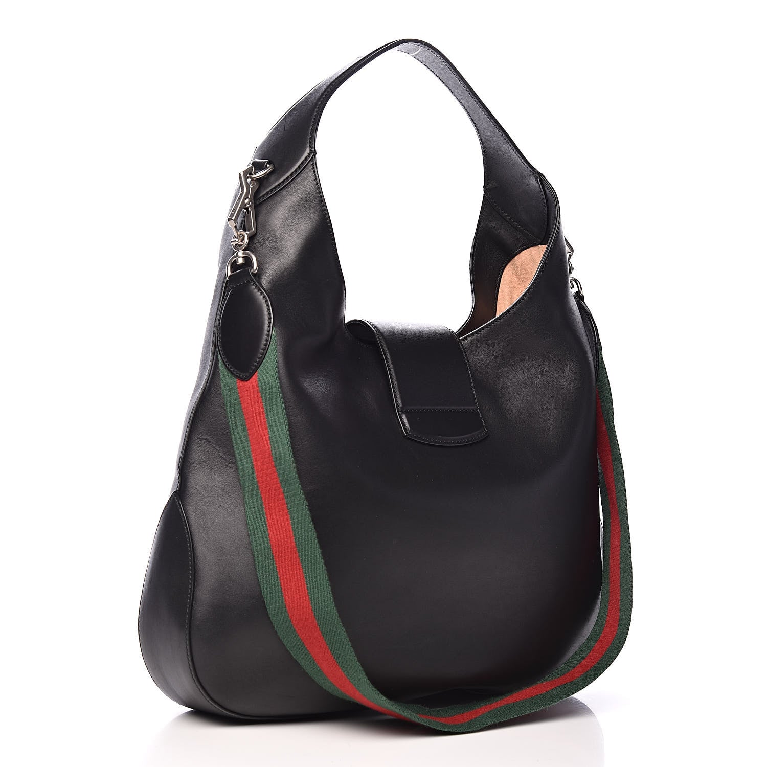 Gucci Calfskin Web Tiger Embroidered Large Dionysus Hobo Black 3 of 15