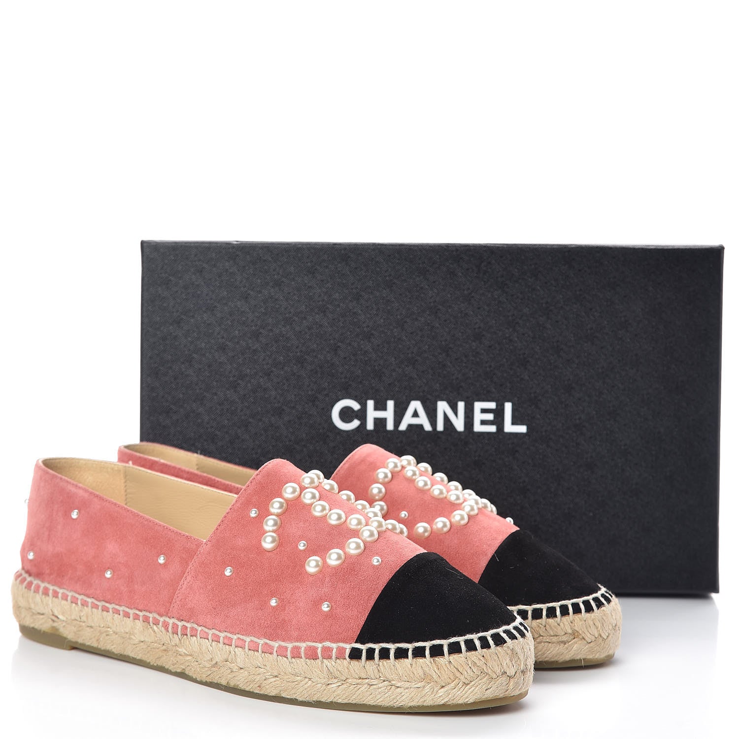 Chanel Suede Pearl CC Espadrilles 39 Pink 10 of 10
