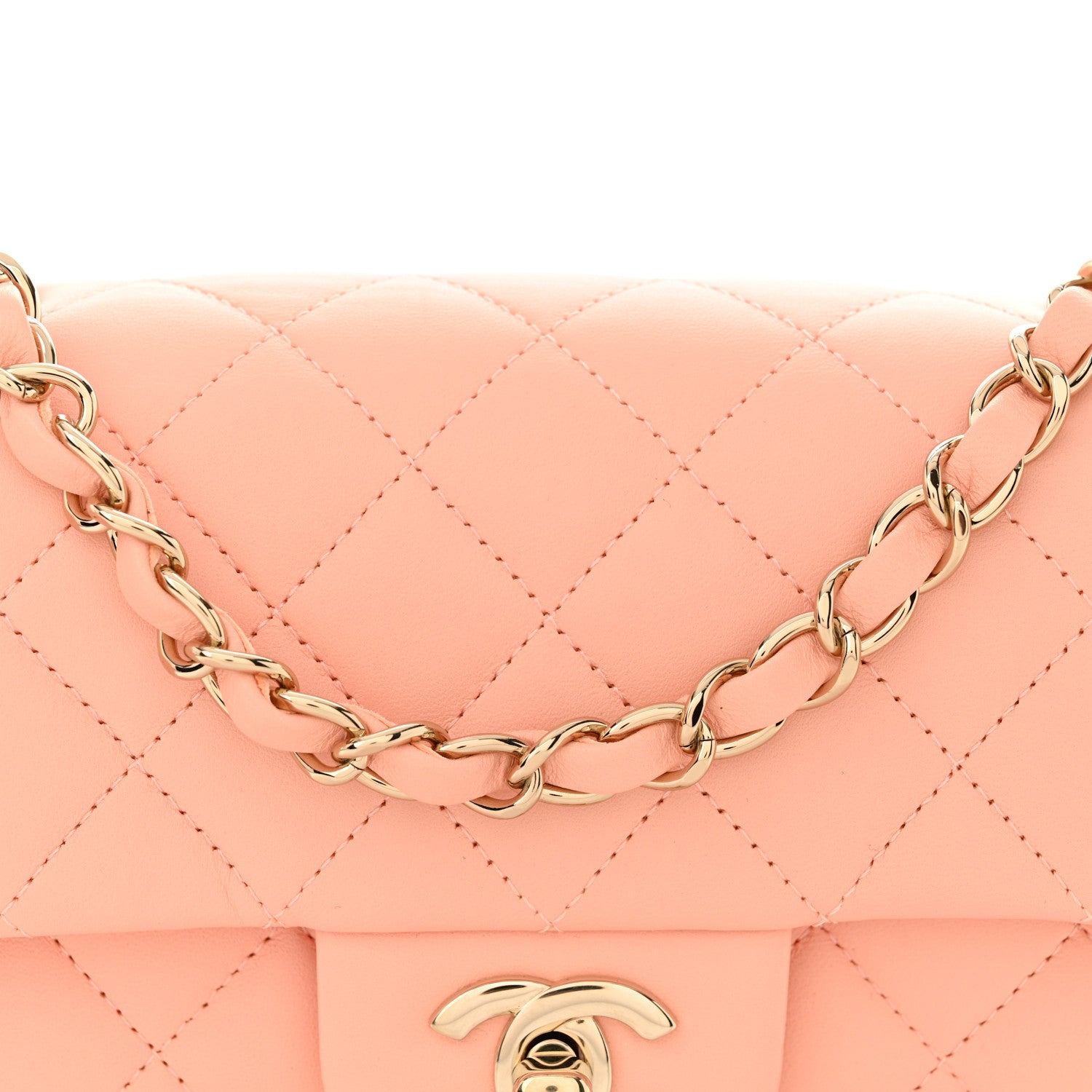 Chanel Lambskin Quilted Mini Rectangular Flap Light Pink 9 of 11