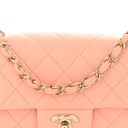 Chanel Lambskin Quilted Mini Rectangular Flap Light Pink 9 of 11
