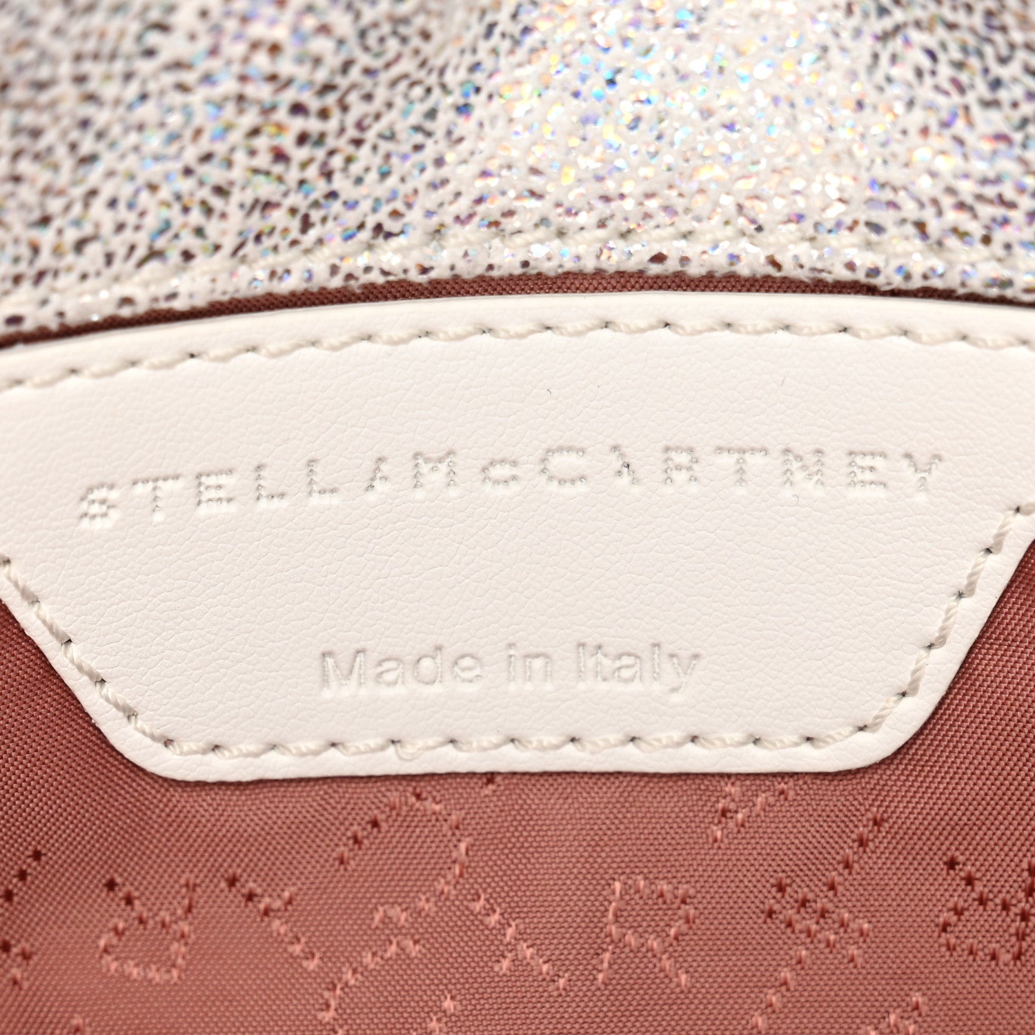 Stella McCartney Chamois Shiny Dotted Nappa Falabella Clutch with Chain Bag White 6 of 10