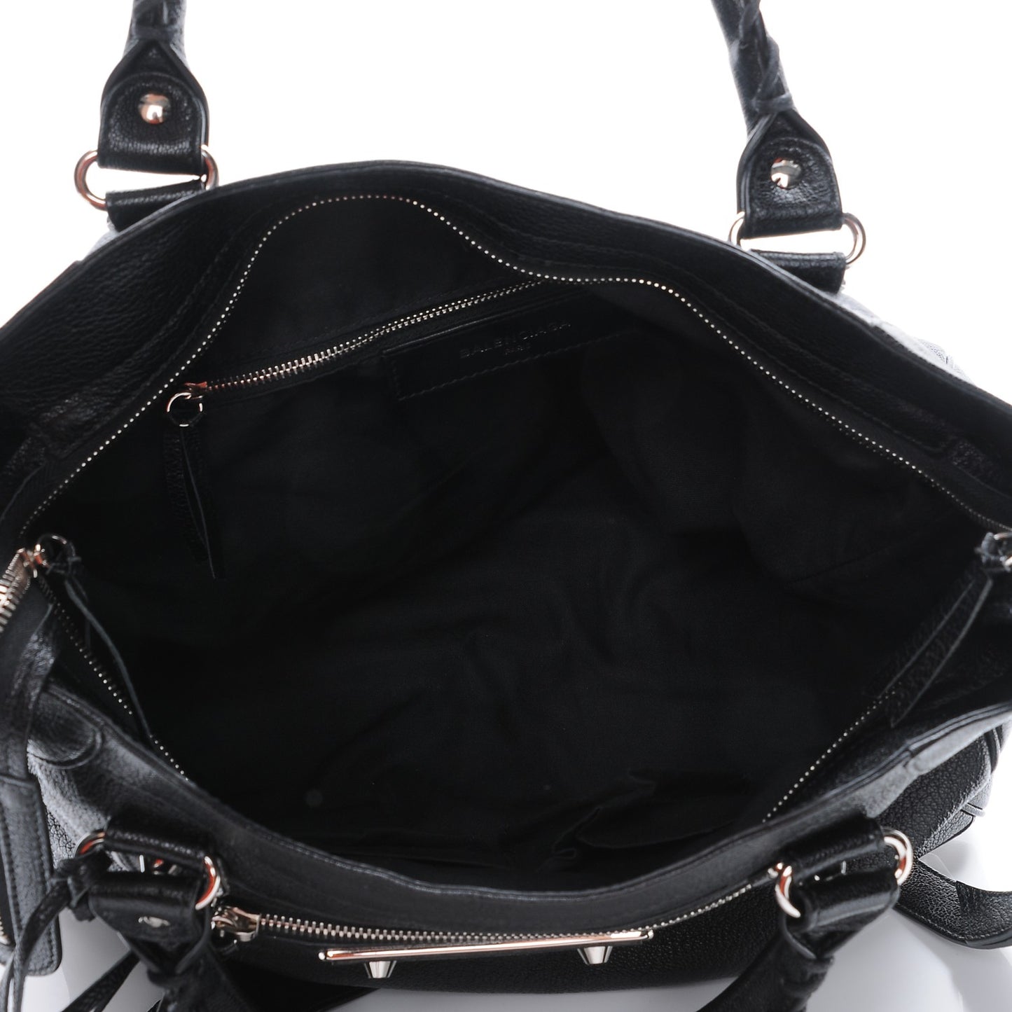 Chevre Silver Metallic Edge Hardware Velo Black