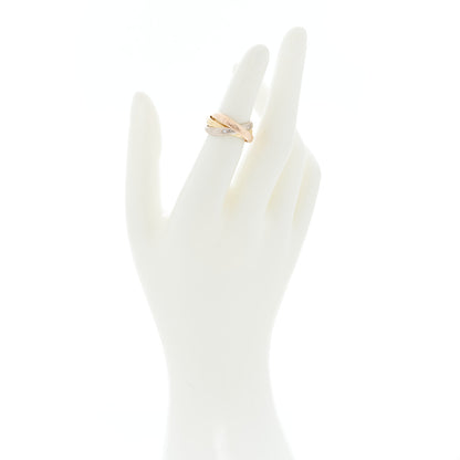 Cartier 18K Pink Yellow White Gold Diamond Trinity Ring 51 5.75 2 of 5
