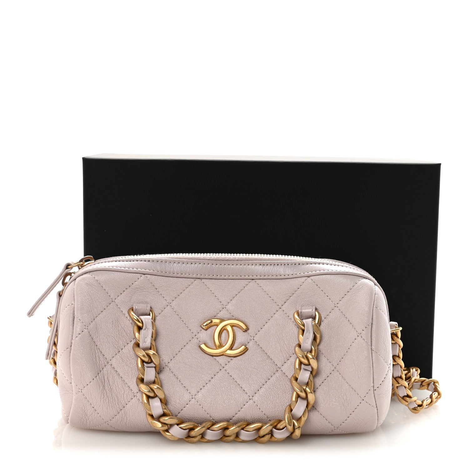 Chanel Shiny Lambskin Quilted Small Fashion Therapy Bowling Bag Lilac 11 of 11