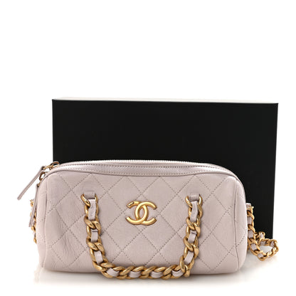 Chanel Shiny Lambskin Quilted Small Fashion Therapy Bowling Bag Lilac 11 of 11