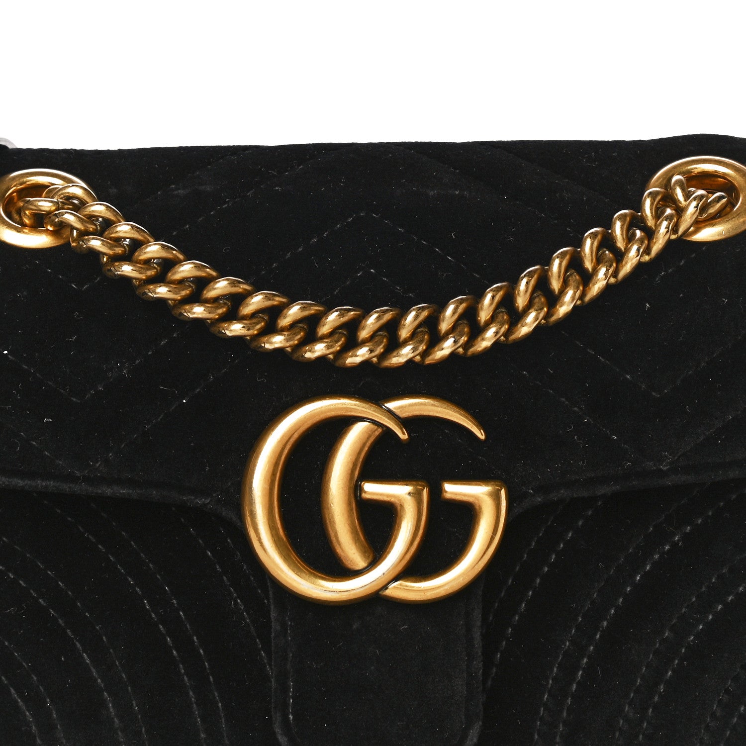 Gucci Velvet Matelasse Mini GG Marmont Shoulder Bag Black 8 of 23