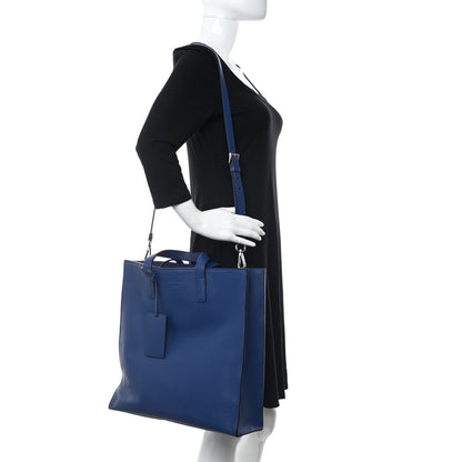 Prada Vitello Daino Shopping Tote Blue 2 of 13