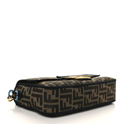 Fendi Fabric Jacquard FF 1974 Medium Baguette Tobacco Moro Black 4 of 12
