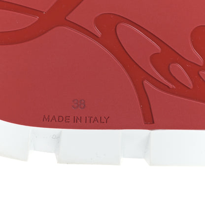 Christian Louboutin Calfskin Alligator Embossed Nappa Lock Cool Flat Sandals 38 Obscur 6 of 7