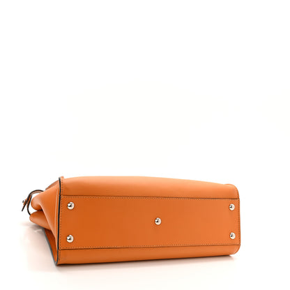 Fendi Vitello Seta Shiny Nappa Plexiglass Granite Medium Peekaboo Iconic Satchel Ginger Latte 4 of 11