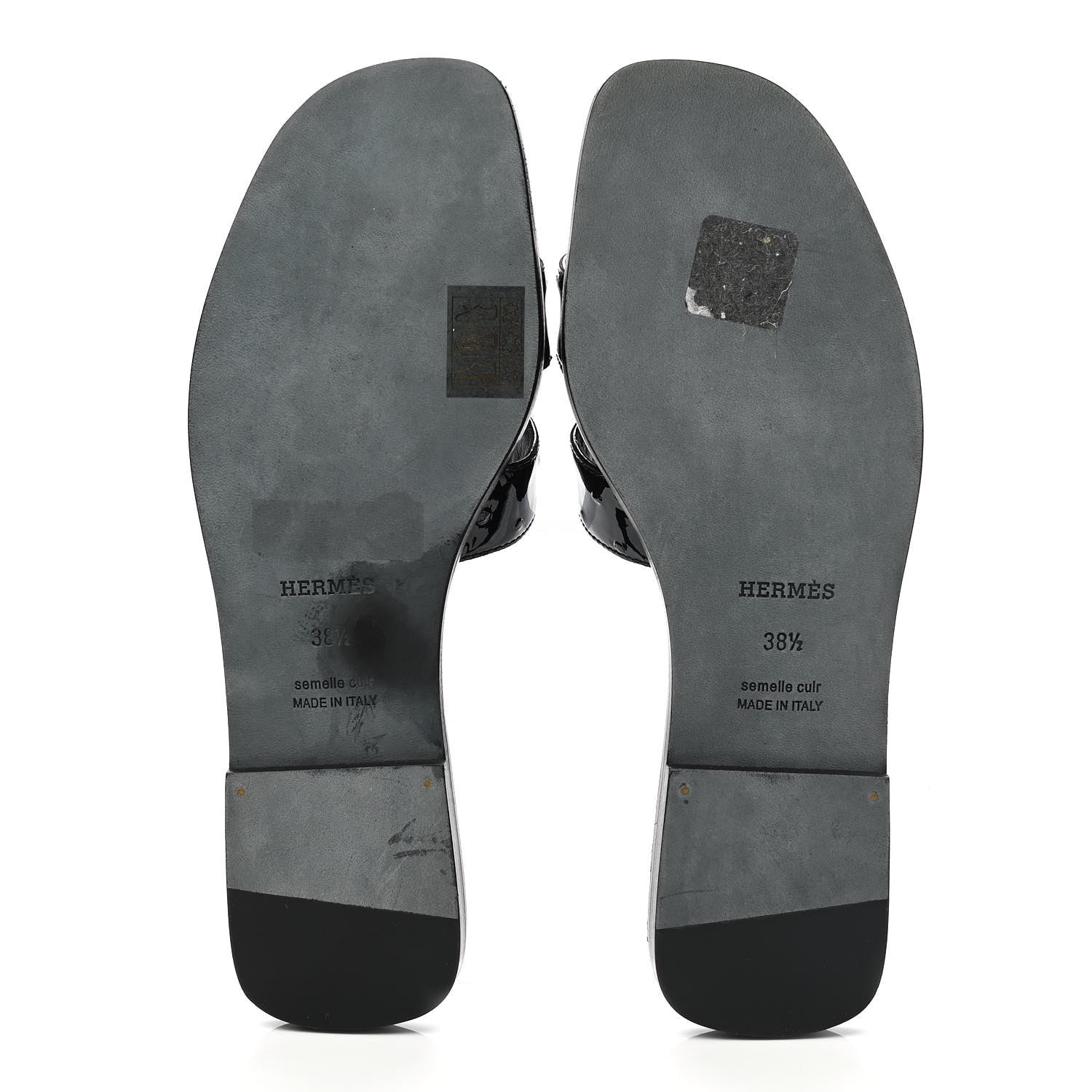 Hermes Ostrich Oran Sandals 38.5 Black 6 of 10