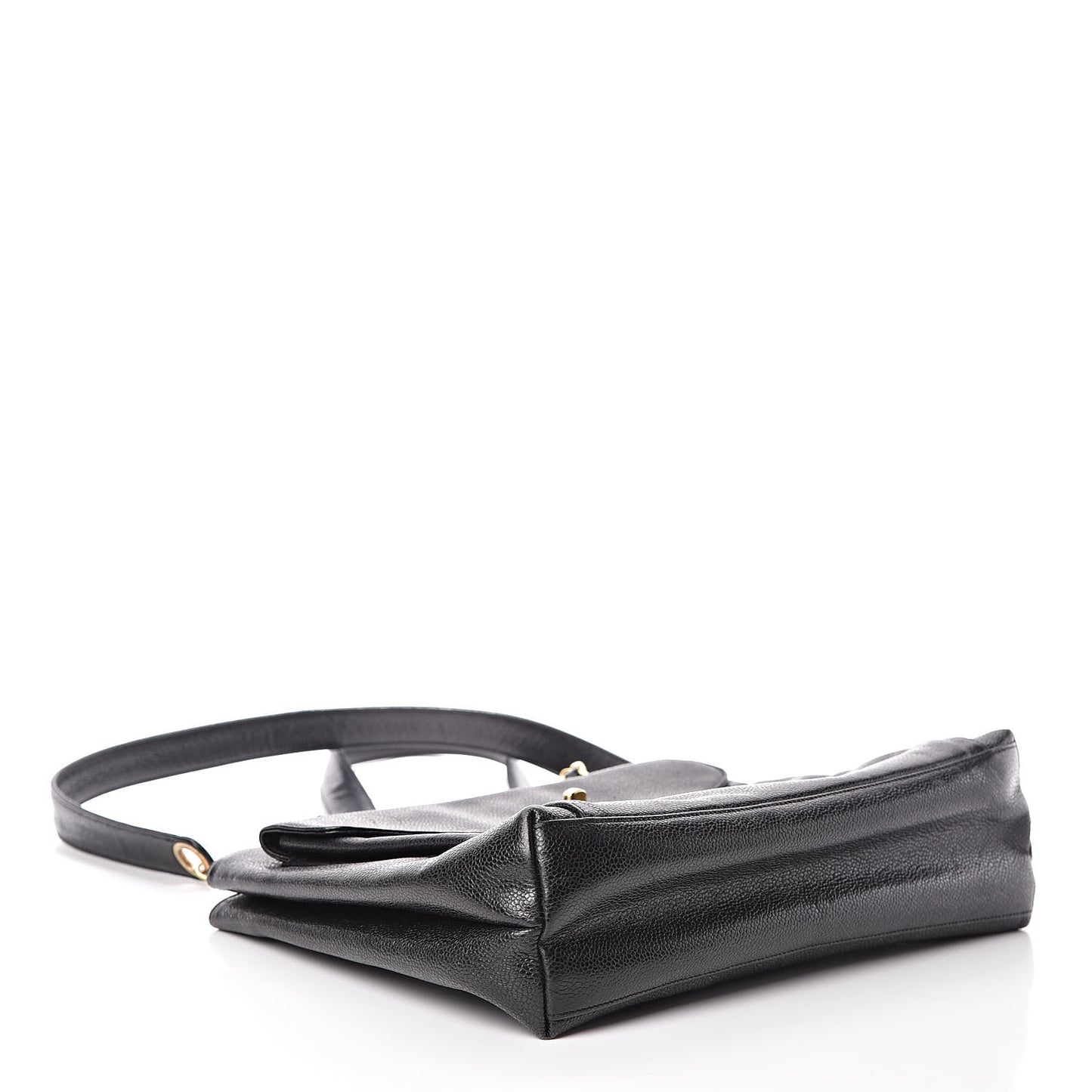Caviar Flap Shoulder Bag Black