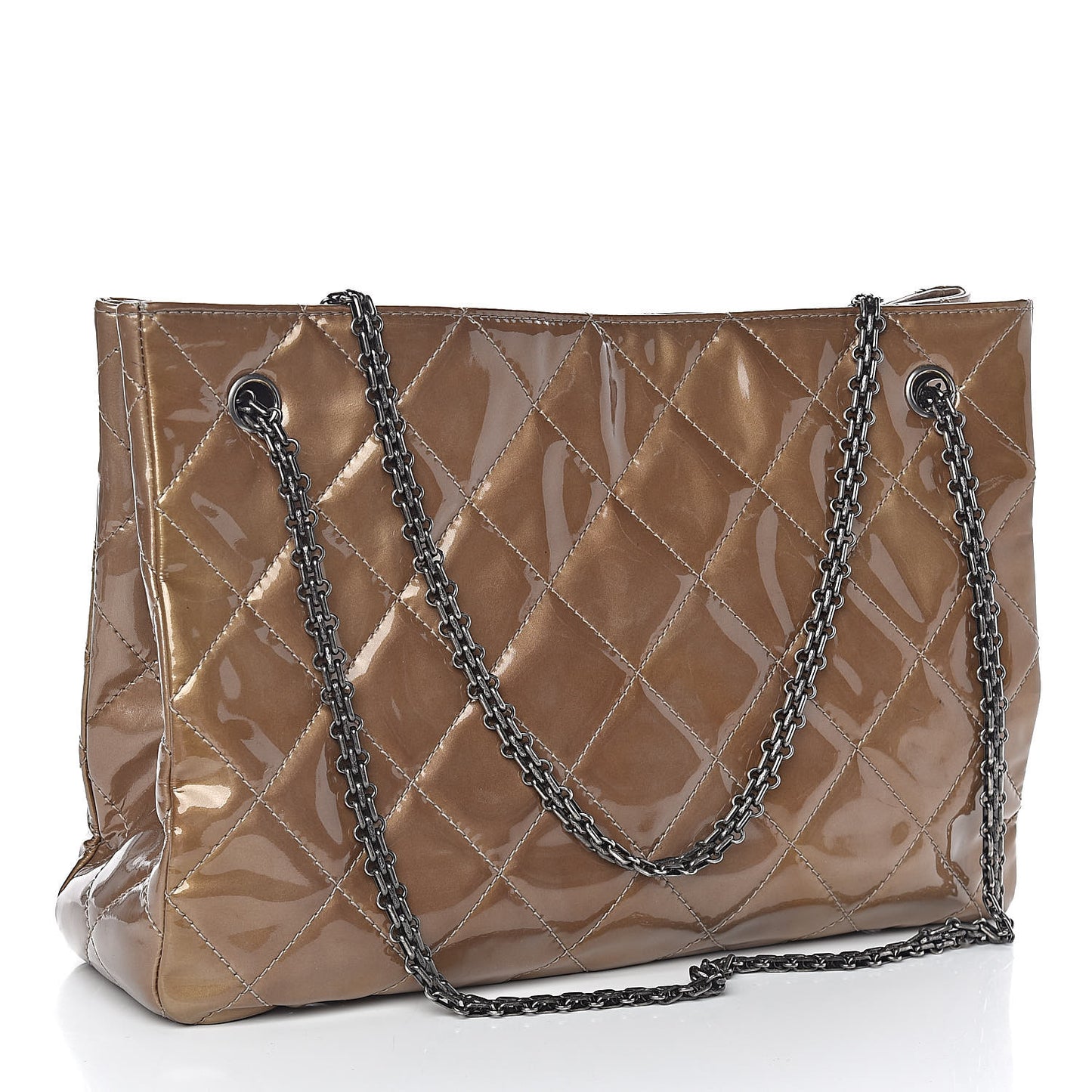 Patent Calfskin Quilted Reissue 2.55 Tote Khaki