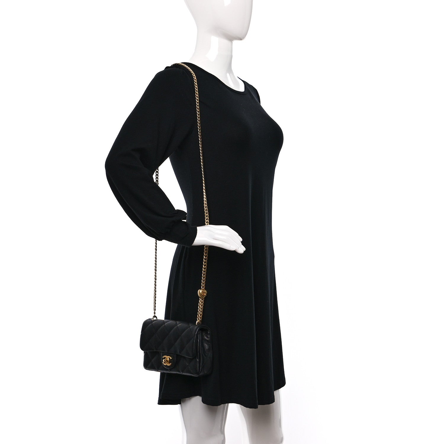 Chanel Caviar Quilted Mini Sweetheart Rectangular Flap Black 2 of 12