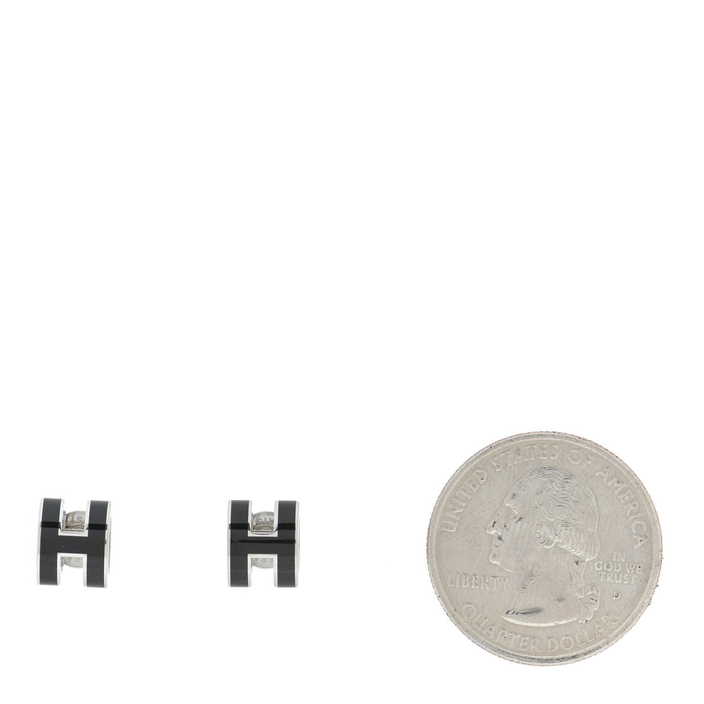 Palladium Lacquered Mini Pop H Earrings Black
