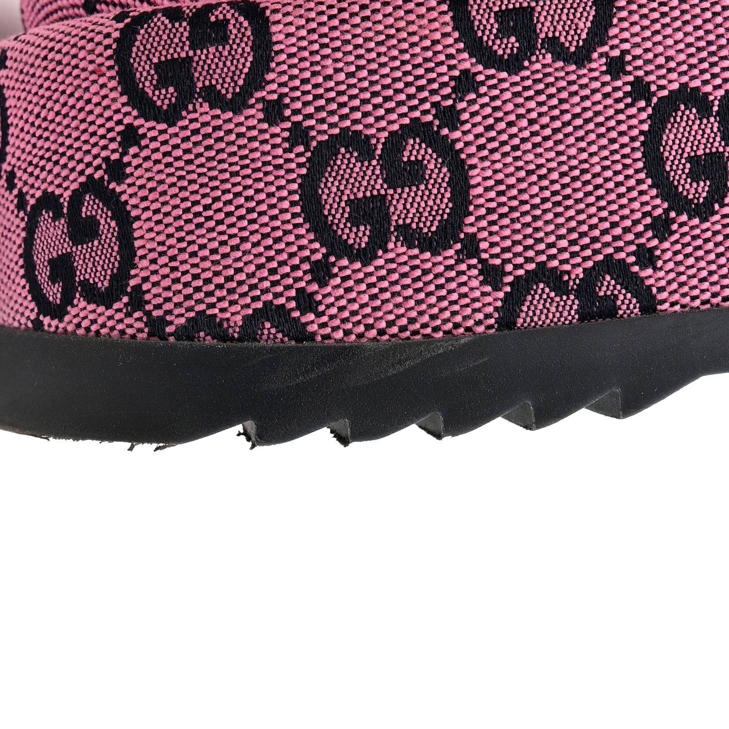 Gucci Monogram Multicolor Criss Cross Platform Slide Sandals 37.5 Pink Blue 11 of 12