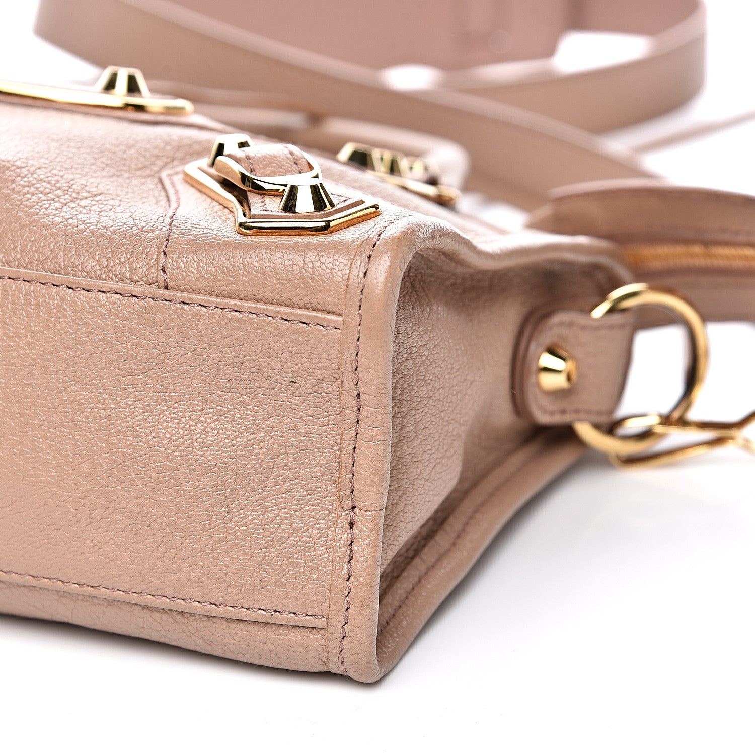 Balenciaga Chevre Gold Metallic Edge Hardware Mini City Rose Des Sables 8 of 12