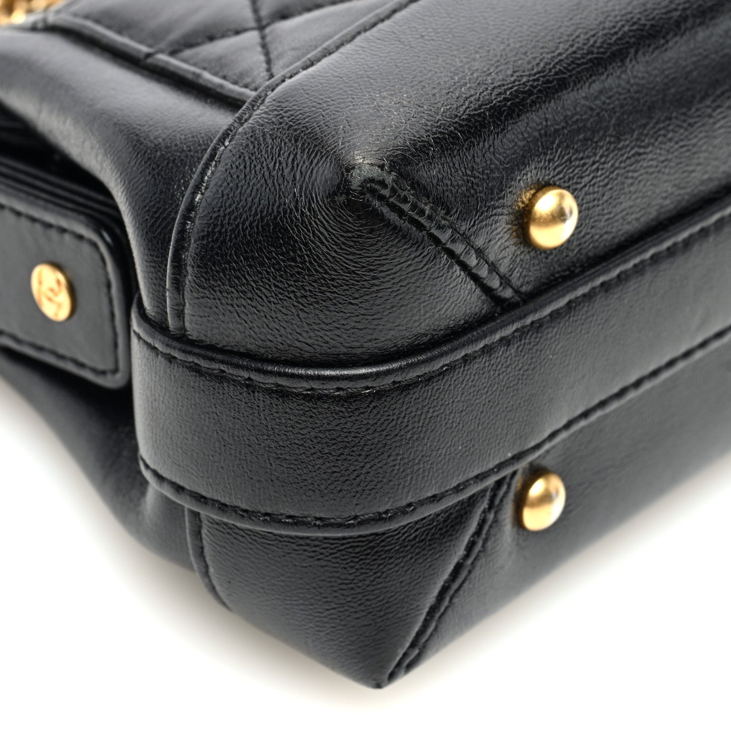 Chanel Shiny Lambskin Quilted Mini Cocodoc Top Handle Bag Black 9 of 10