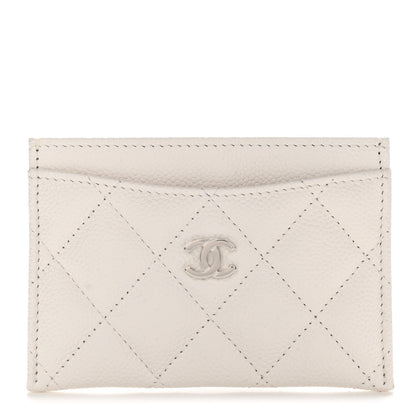 Chanel Caviar Quilted Card Holder White 1 of 8