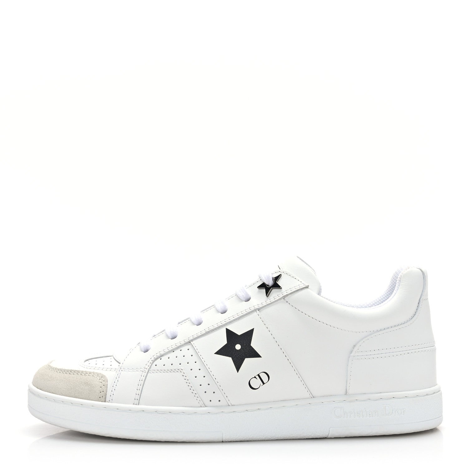 Christian Dior Calfskin Suede Dior Star Low Top Sneakers 35 White 1 of 8