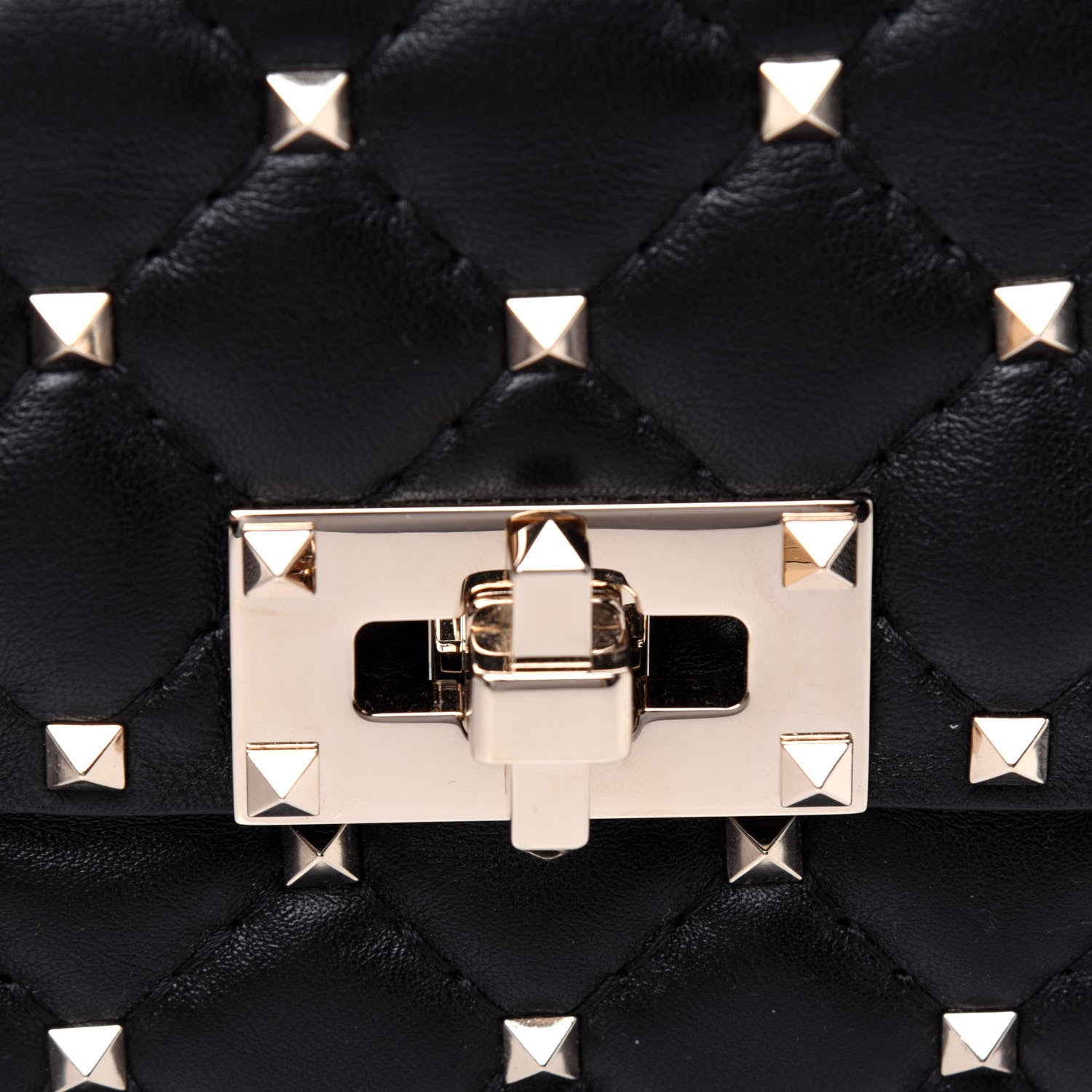 Valentino Garavani Lambskin Small Rockstud Spike Shoulder Bag Black 10 of 10