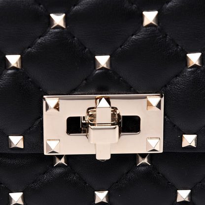Valentino Garavani Lambskin Small Rockstud Spike Shoulder Bag Black 10 of 10