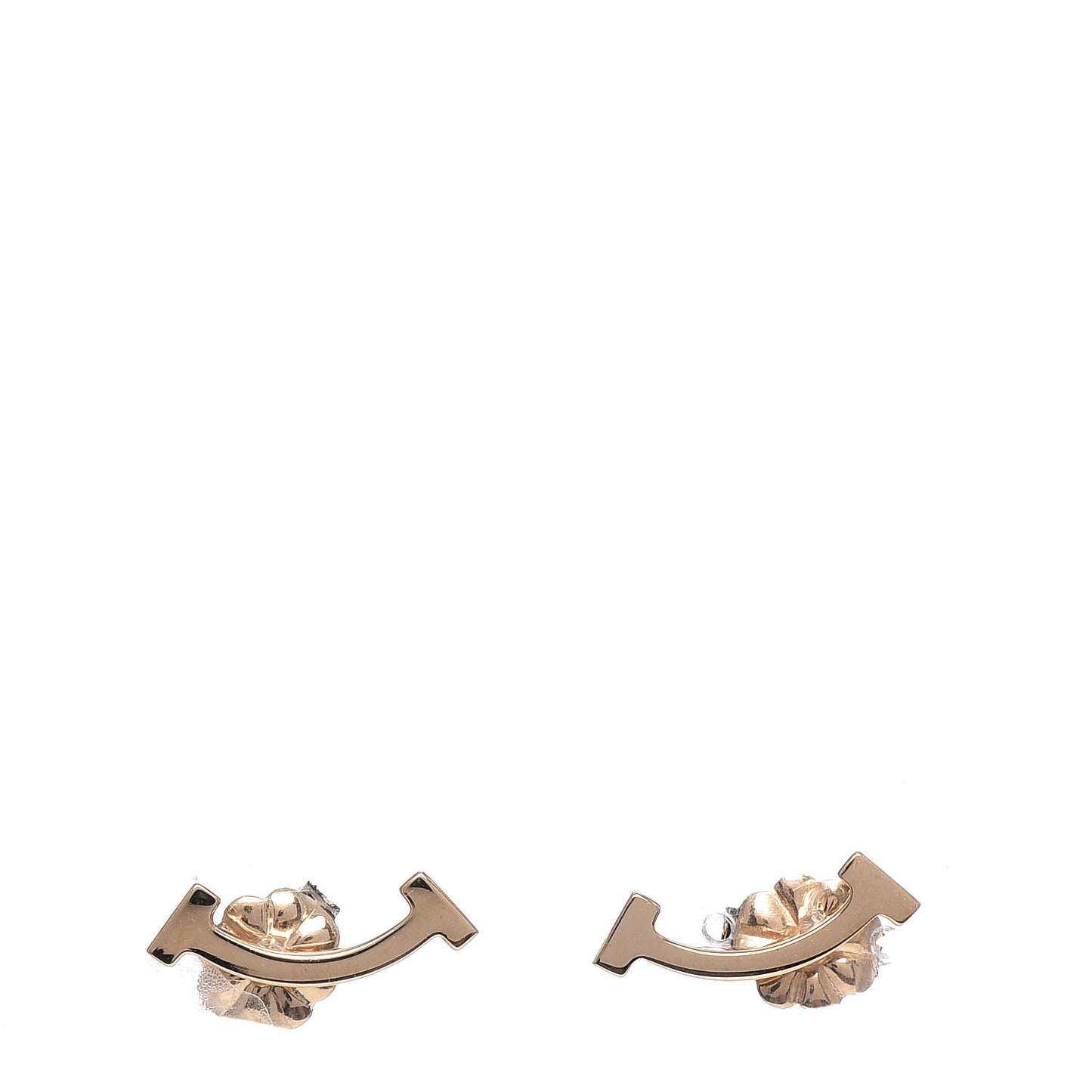 18K Yellow Gold T Smile Stud Earrings