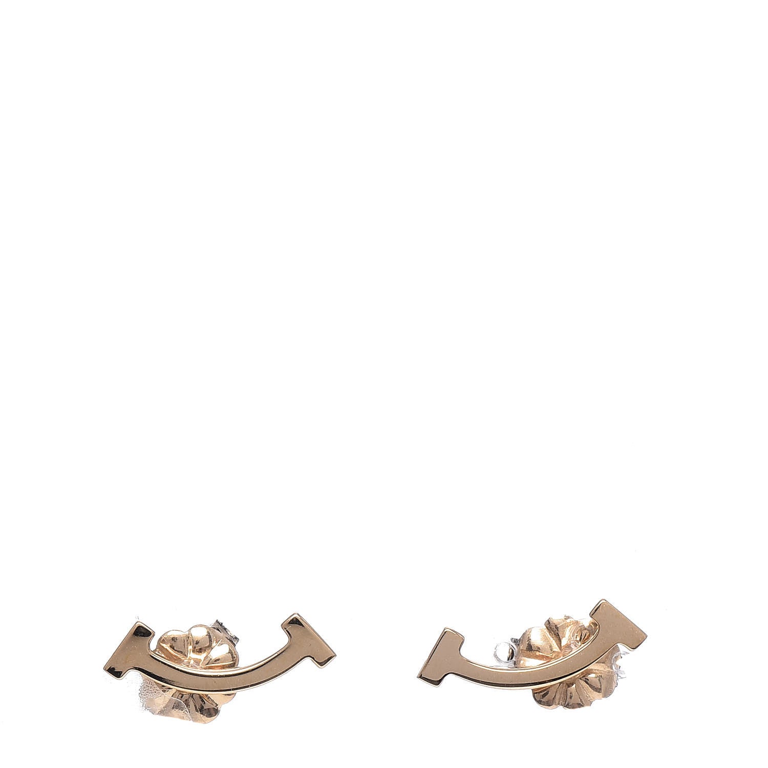 Tiffany 18K Yellow Gold T Smile Stud Earrings 1 of 5