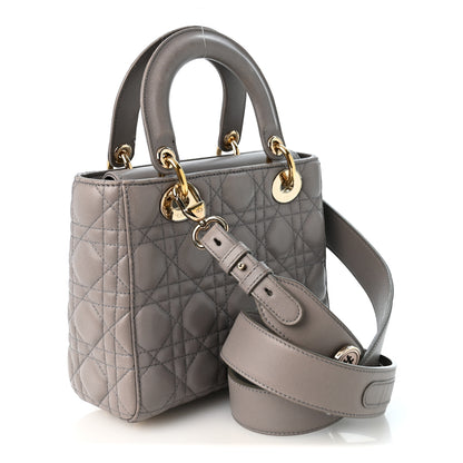 Christian Dior Lambskin Cannage Small My ABCDior Lady Dior Grey 3 of 10