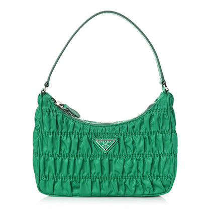 Prada Tessuto Nylon Gaufre Shoulder Bag Menta 1 of 8