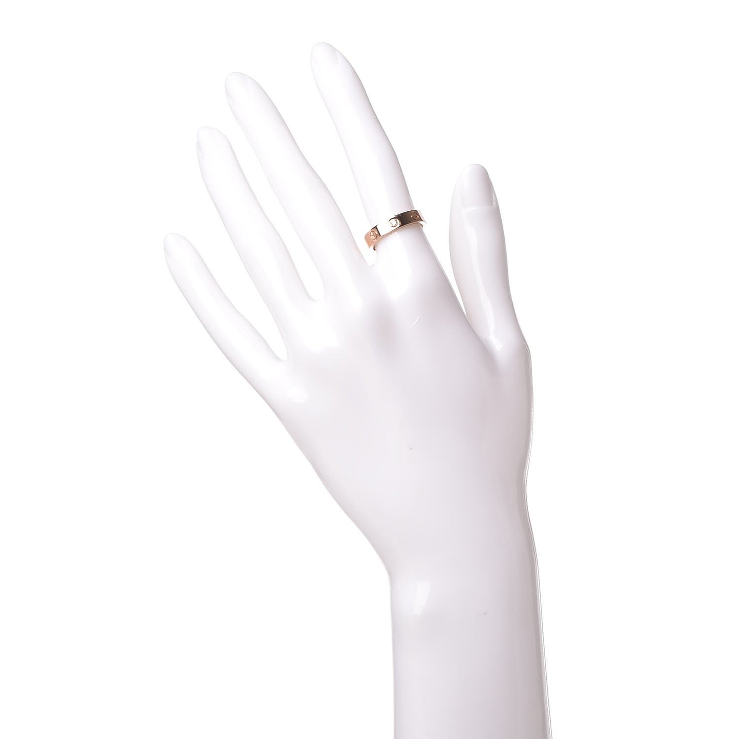 18K Pink Gold Diamond 4mm LOVE Ring 51 5.75
