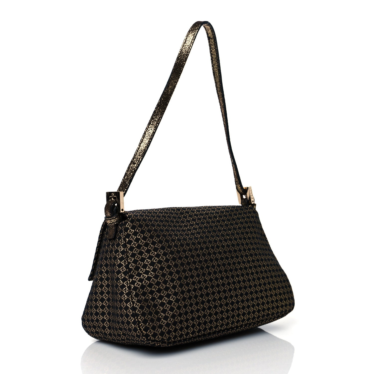 Fendi Micro Zucchino Forever Mini Mama Baguette Black Gold 2 of 9