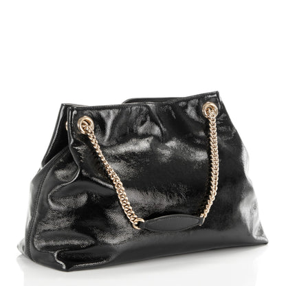 Gucci Patent Medium Soho Chain Shoulder Bag Black 3 of 7