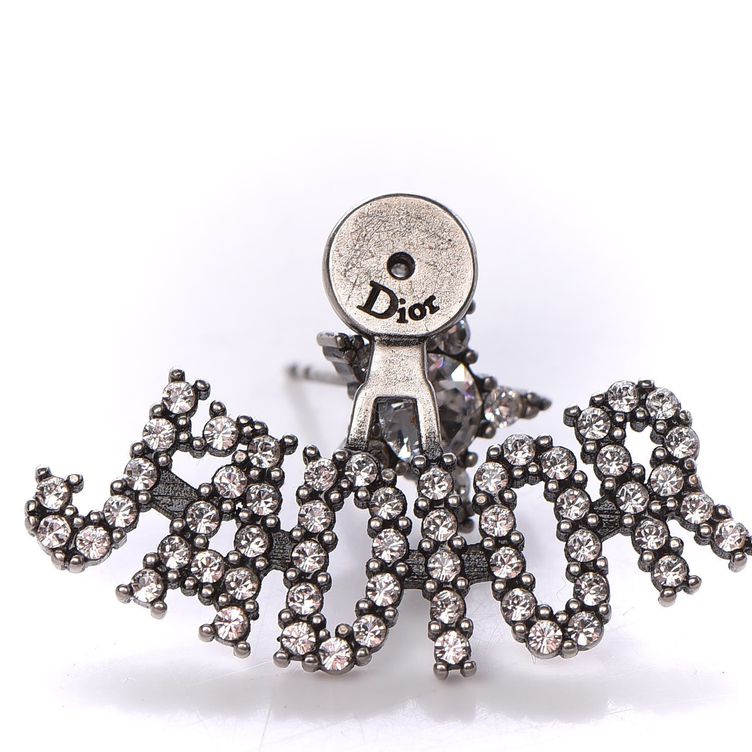 Christian Dior Palladium Crystal J'adior Earrings 4 of 5