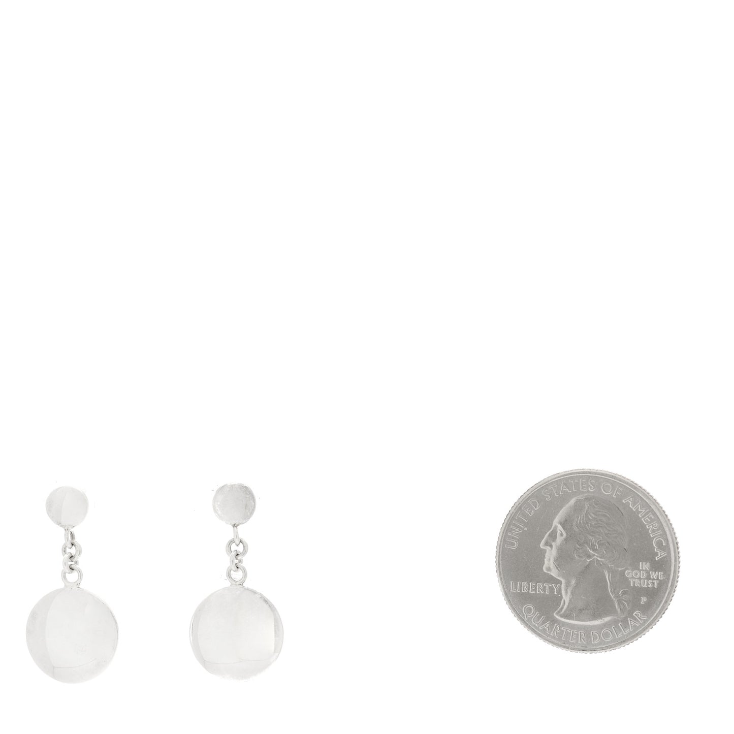 Sterling Silver Round Drop Earrings