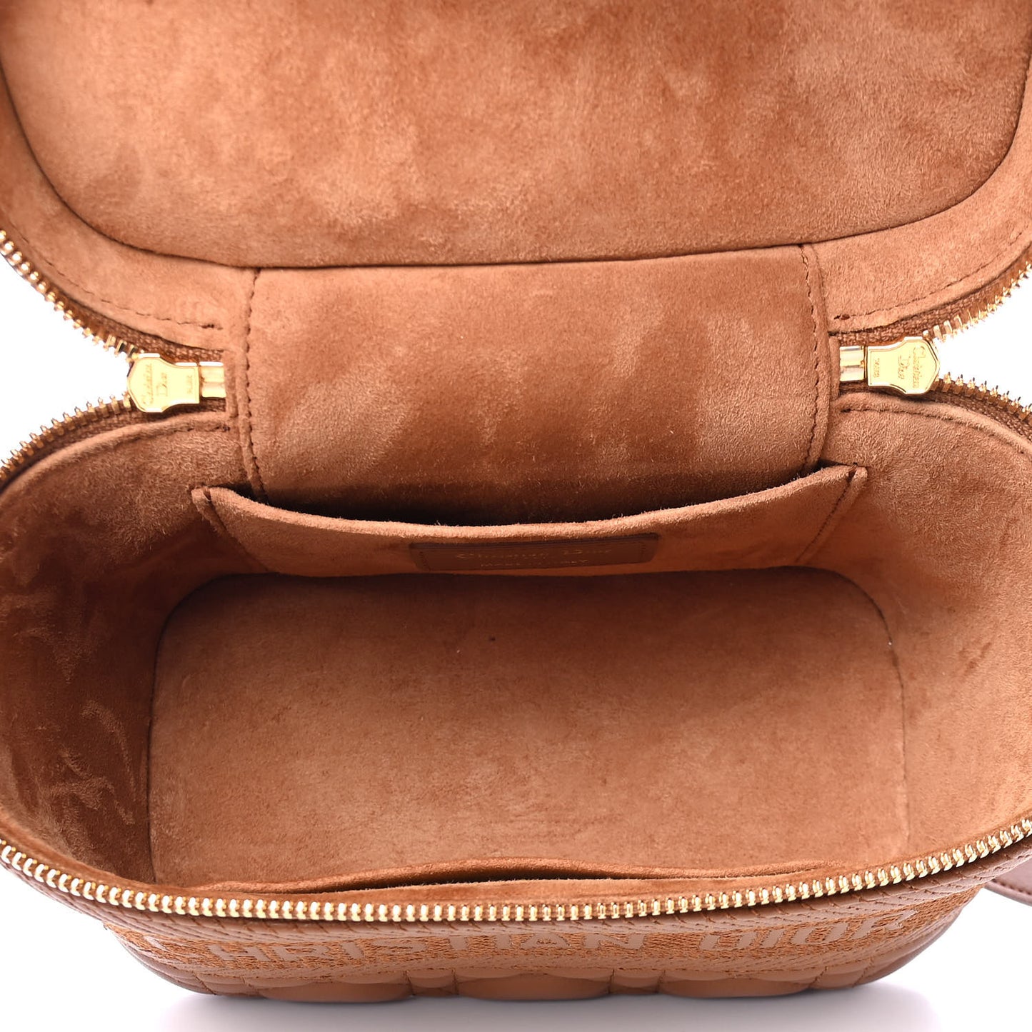Lambskin Cannage Small Diortravel Vanity Case Cognac