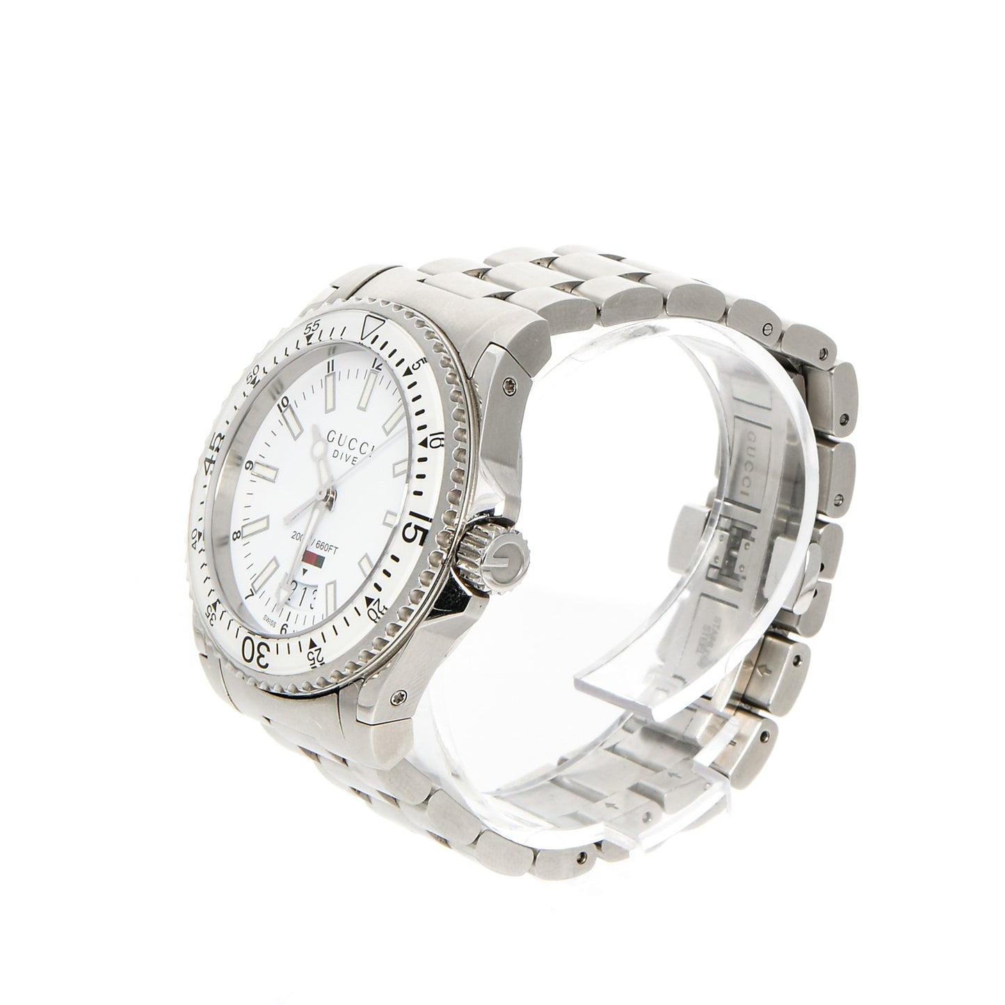 Stainless Steel 40mm Dive Quartz Watch White