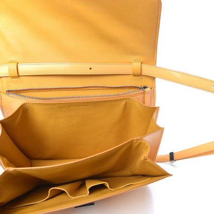 Celine Spazzolato Calfskin Medium Classic Box Flap Bag Daffodil 5 of 9